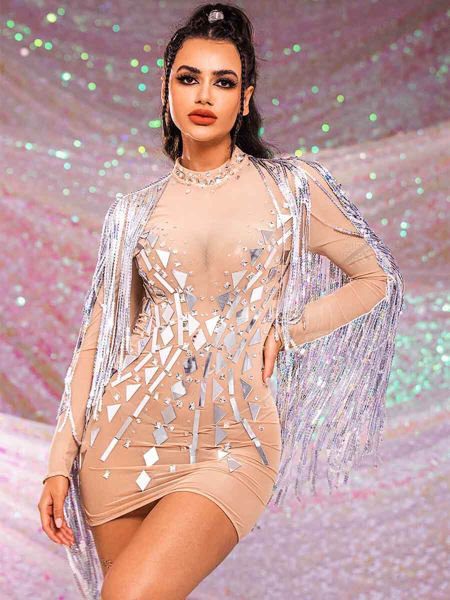 sequin and tassel dress