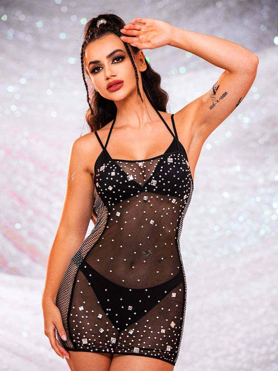 Transparent crystal dress