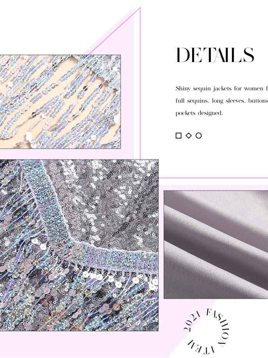 glitter tassel jacket detail